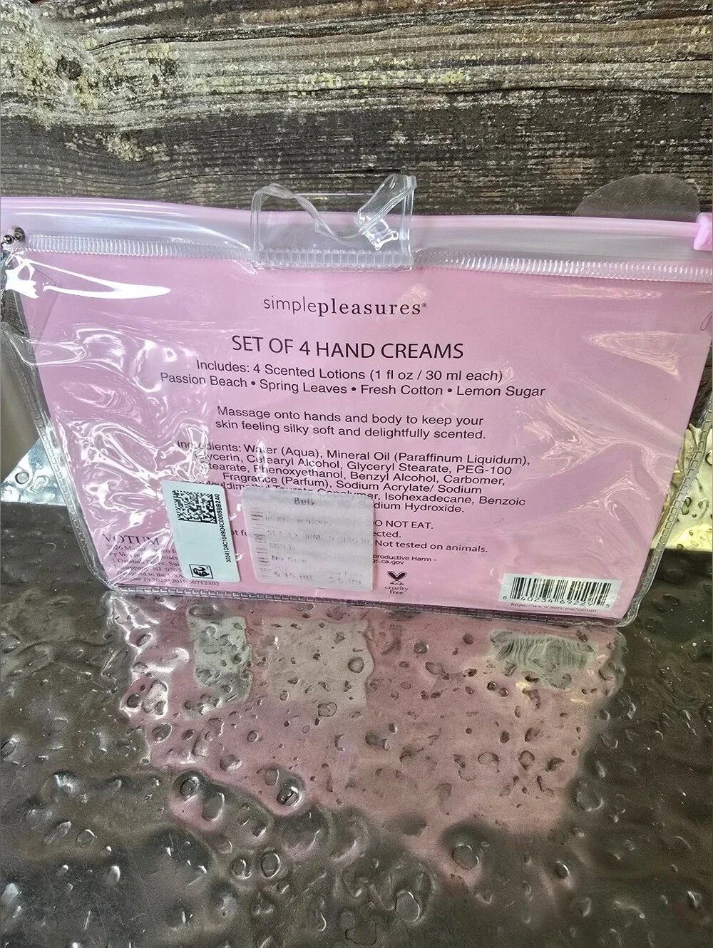 Simple Pleasures Pink Lemon Sugar & Fresh Cotton Hand Cream Set, NWT